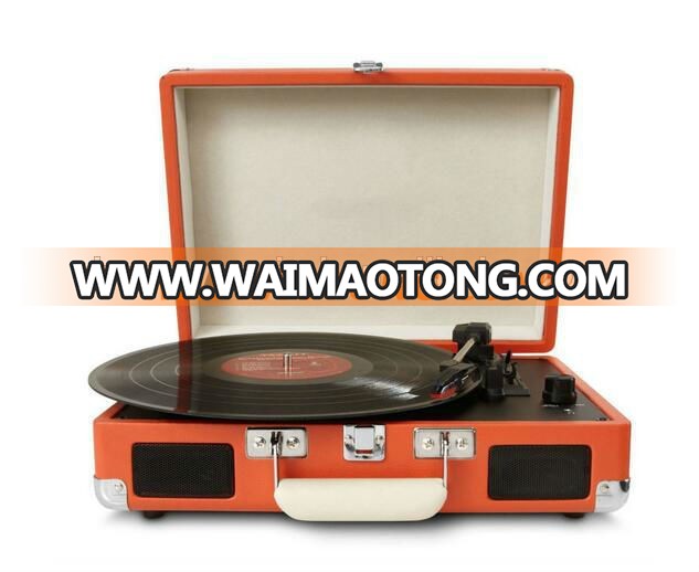 Portable retro USB PC recording Suitcase turntable player